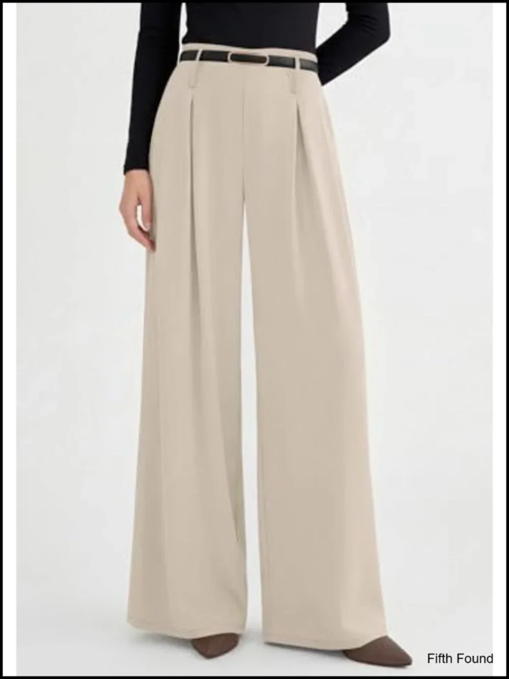 High Waisted Wide Leg Dress Pants Pleated Slacks Flowy Business Work Palazzo